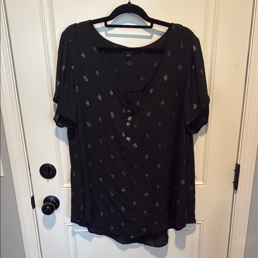 Black Torrid Women's Top Sheer Cactus
